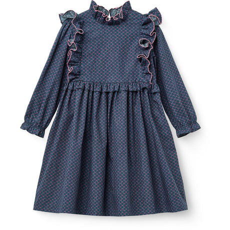 COPENHAGEN COLORS Navy Flower Aop Printed Flæse Kjole