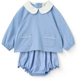COPENHAGEN COLORS Endless Blue Baby Sæt - Bluse & Bloomers