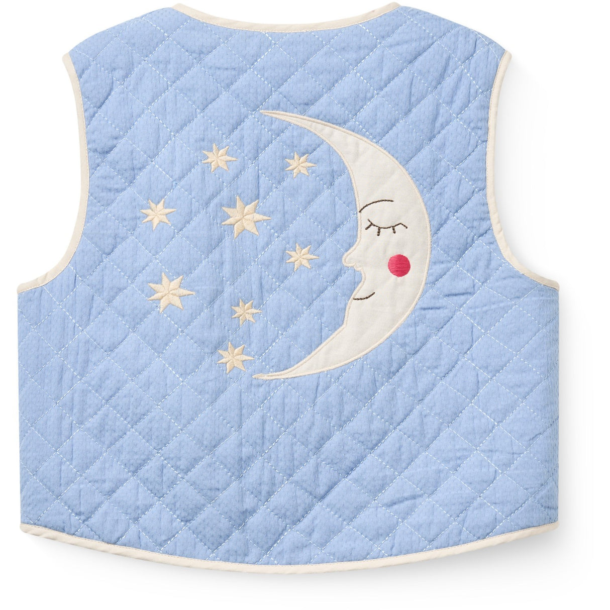 COPENHAGEN COLORS Endless Blue Quiltet Vest M/ Moon & Star Embroidery
