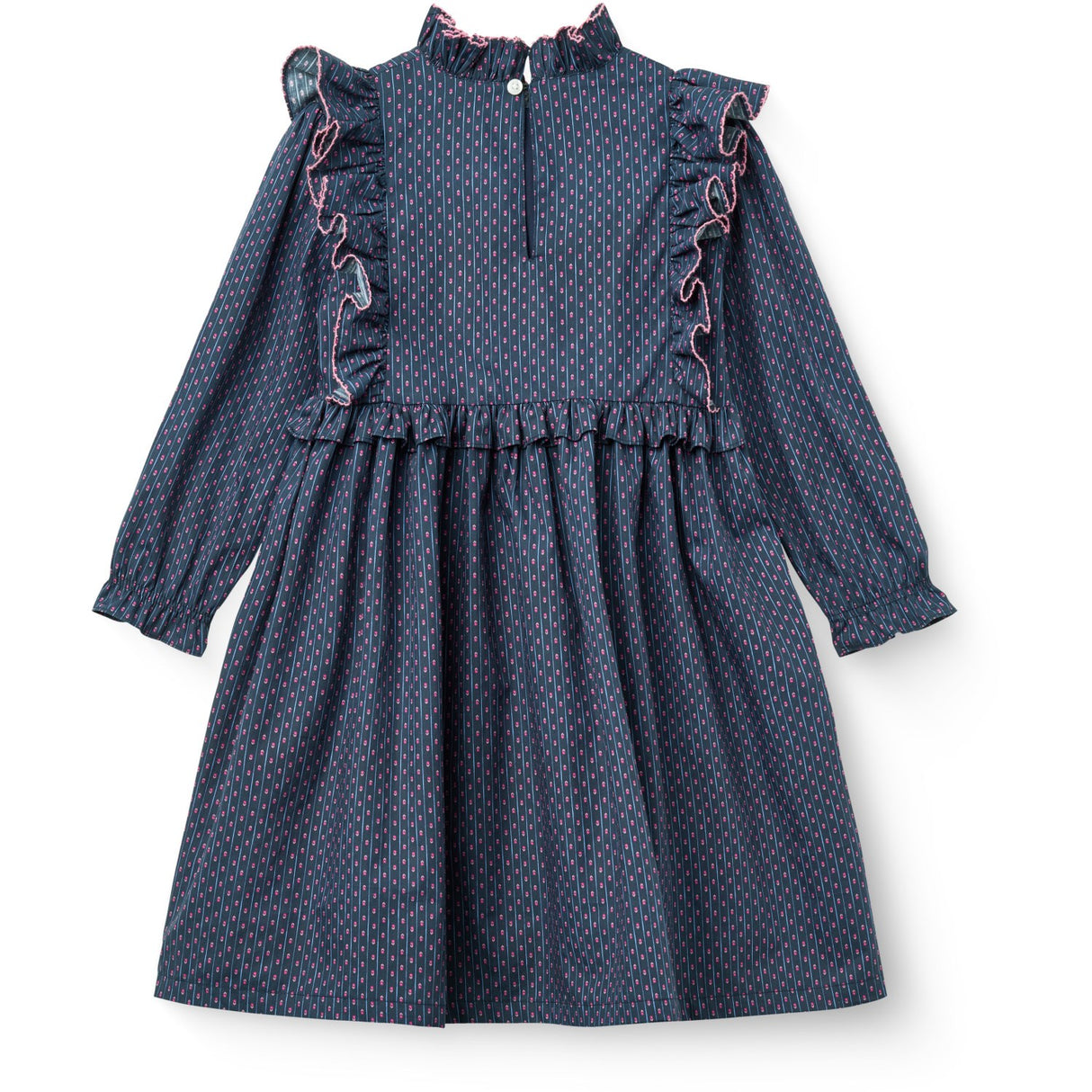 COPENHAGEN COLORS Navy Flower Aop Printed Flæse Kjole