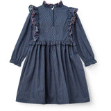 COPENHAGEN COLORS Navy Flower Aop Printed Flæse Kjole