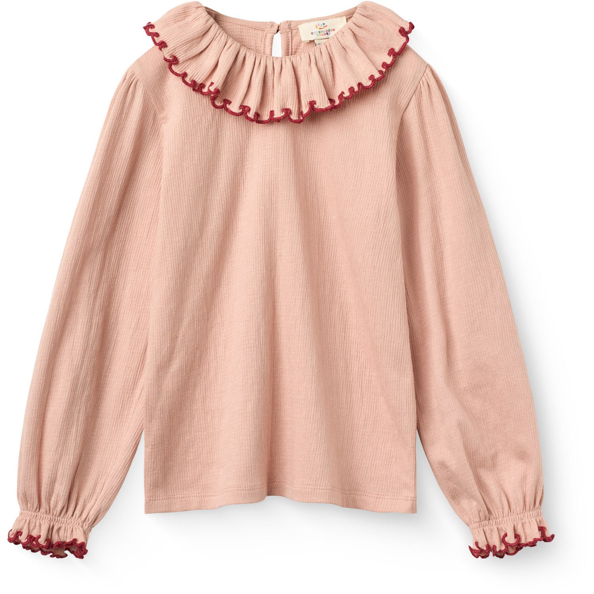 COPENHAGEN COLORS Mellow Rose Comb. Crepe Ls Top M/ Flæse Krave