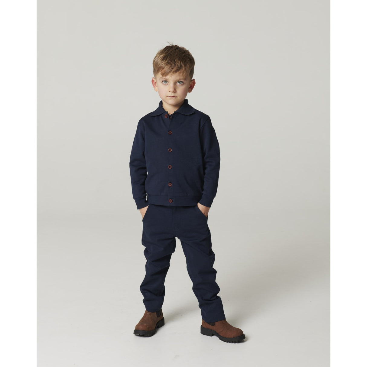 COPENHAGEN COLORS Navy Super Stretchy Højt School Cardigan