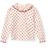 COPENHAGEN COLORS Heart Comb. Crepe Ls Top M/ Flæse Krave