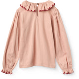 COPENHAGEN COLORS Mellow Rose Comb. Crepe Ls Top M/ Flæse Krave