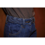 COPENHAGEN COLORS Indigo Blue Wash Denim Jeans M/ Braid Waist - Wide Fit
