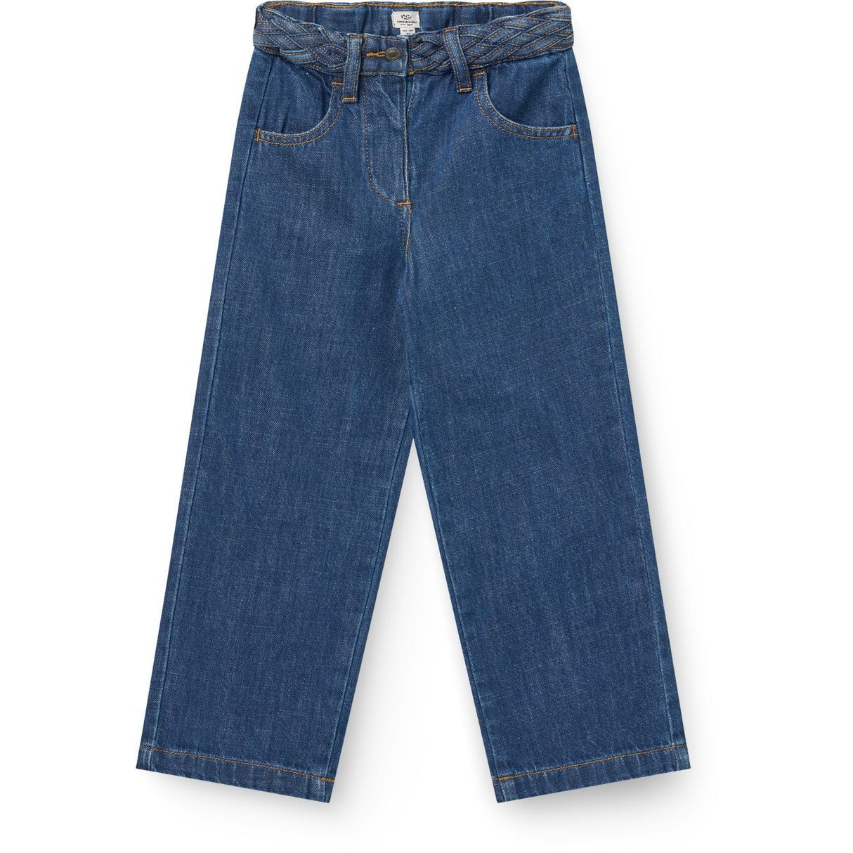COPENHAGEN COLORS Indigo Blue Wash Denim Jeans M/ Braid Waist - Wide Fit