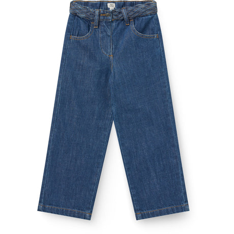COPENHAGEN COLORS Indigo Blue Wash Denim Jeans M/ Braid Waist - Wide Fit