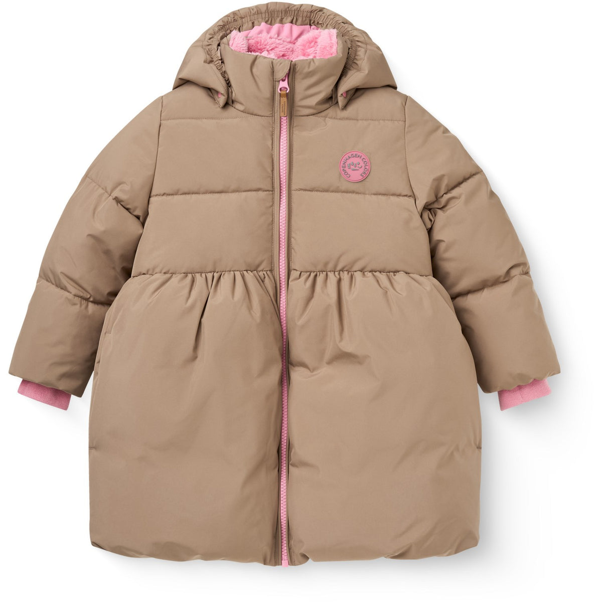 COPENHAGEN COLORS Walnut Puffer Long Flæse Jakke M/ Teddy Lining