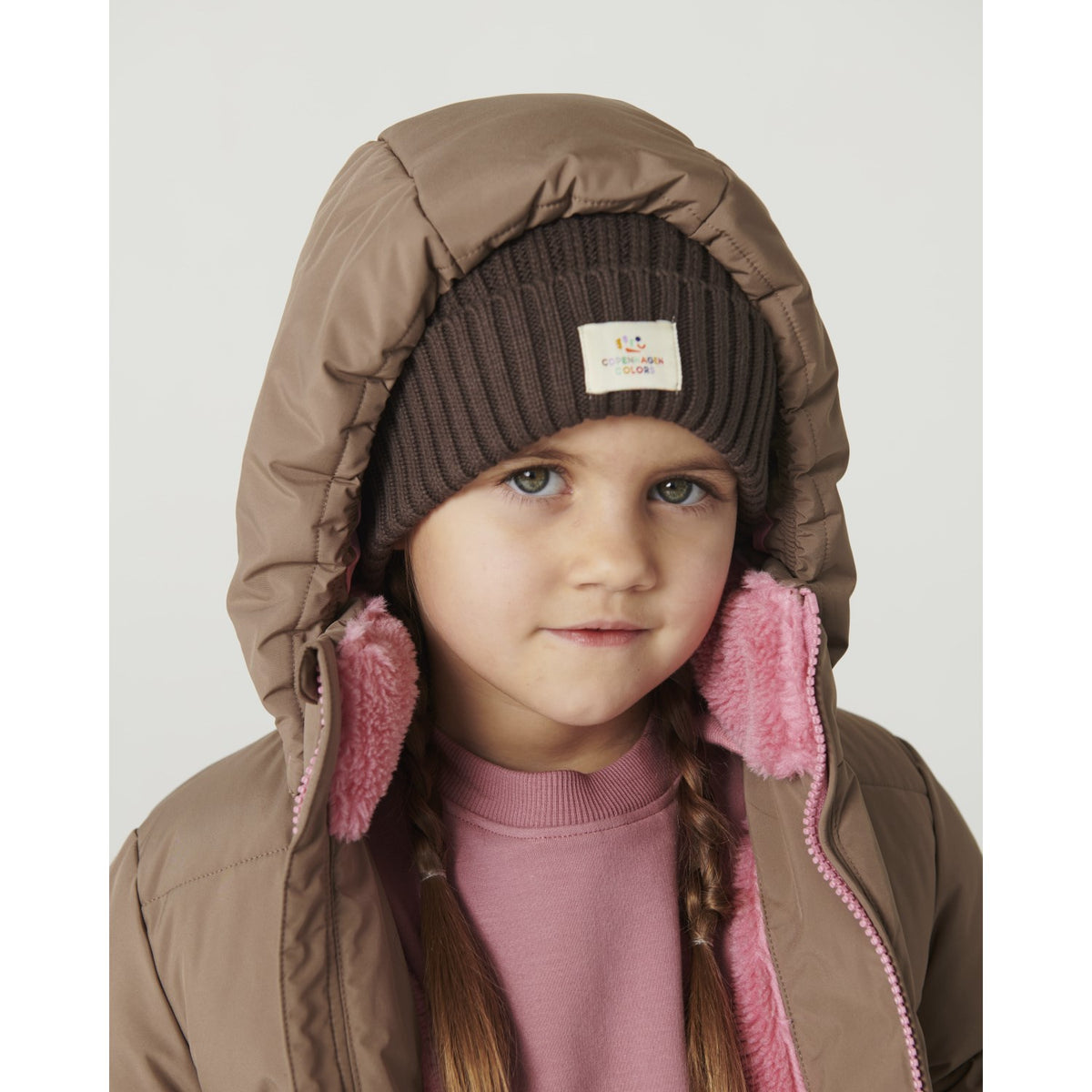 COPENHAGEN COLORS Walnut Puffer Long Flæse Jakke M/ Teddy Lining