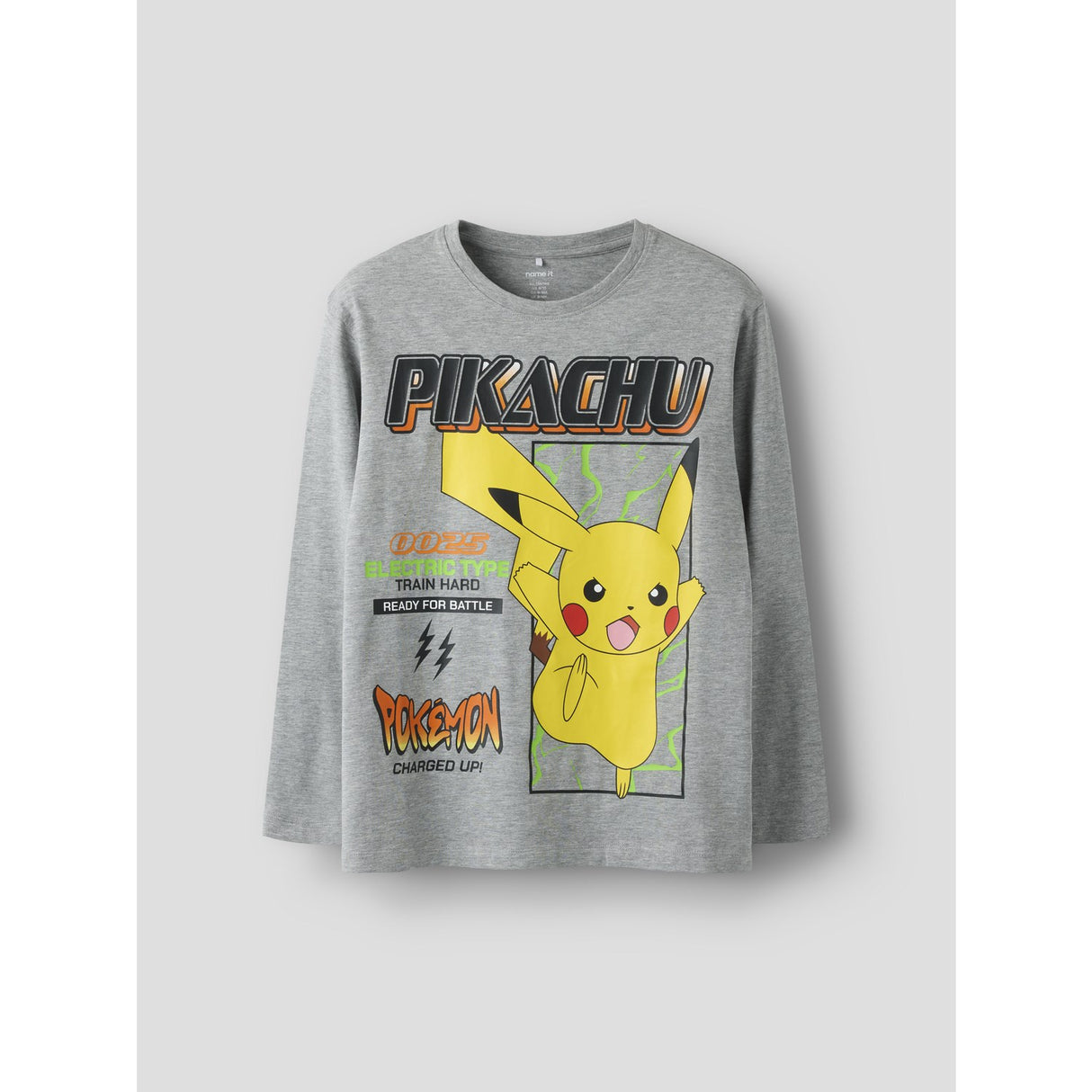 Name It Grey Melange Nkmsyx Pokemon Ls Nreg Top Box Noos Sky