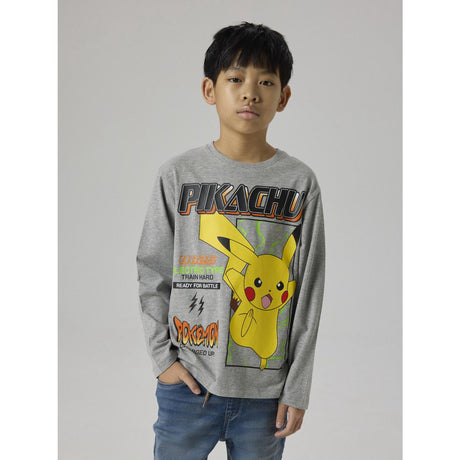 Name It Grey Melange Nkmsyx Pokemon Ls Nreg Top Box Noos Sky