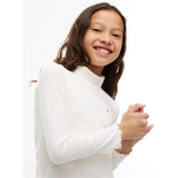Tommy Hilfiger Off White-White Mock Neck Rib Top Ls