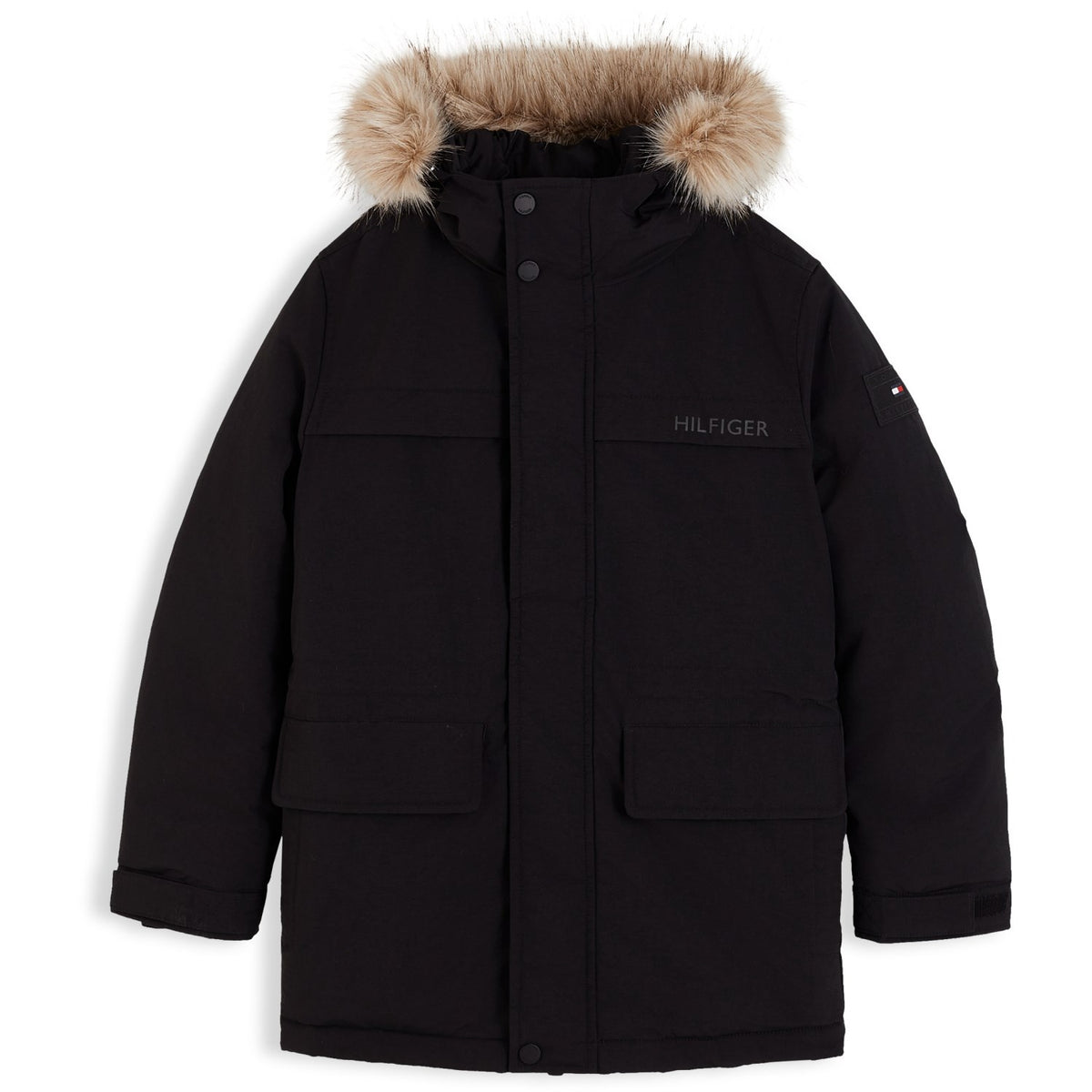 Tommy Hilfiger Black-Black Vatteret Parka