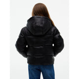 Tommy Hilfiger Black-Black Hooded Shiny Puffer Jakke