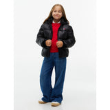 Tommy Hilfiger Black-Black Hooded Shiny Puffer Jakke