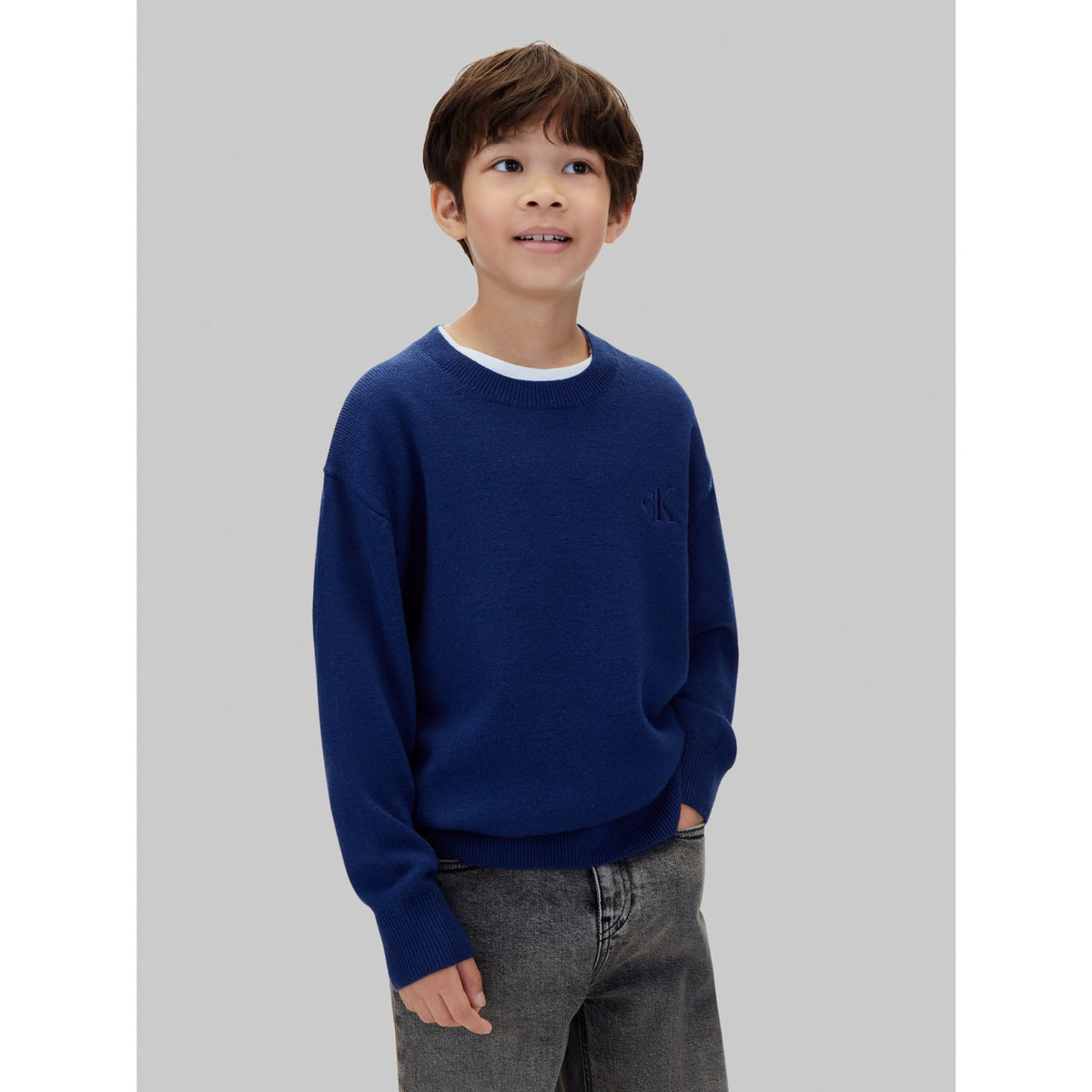 Calvin Klein Estate Blue-Blue Ck Merino Oversized Sweater