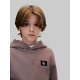 Calvin Klein Iron-Grey Monologo Badge Hættetrøje