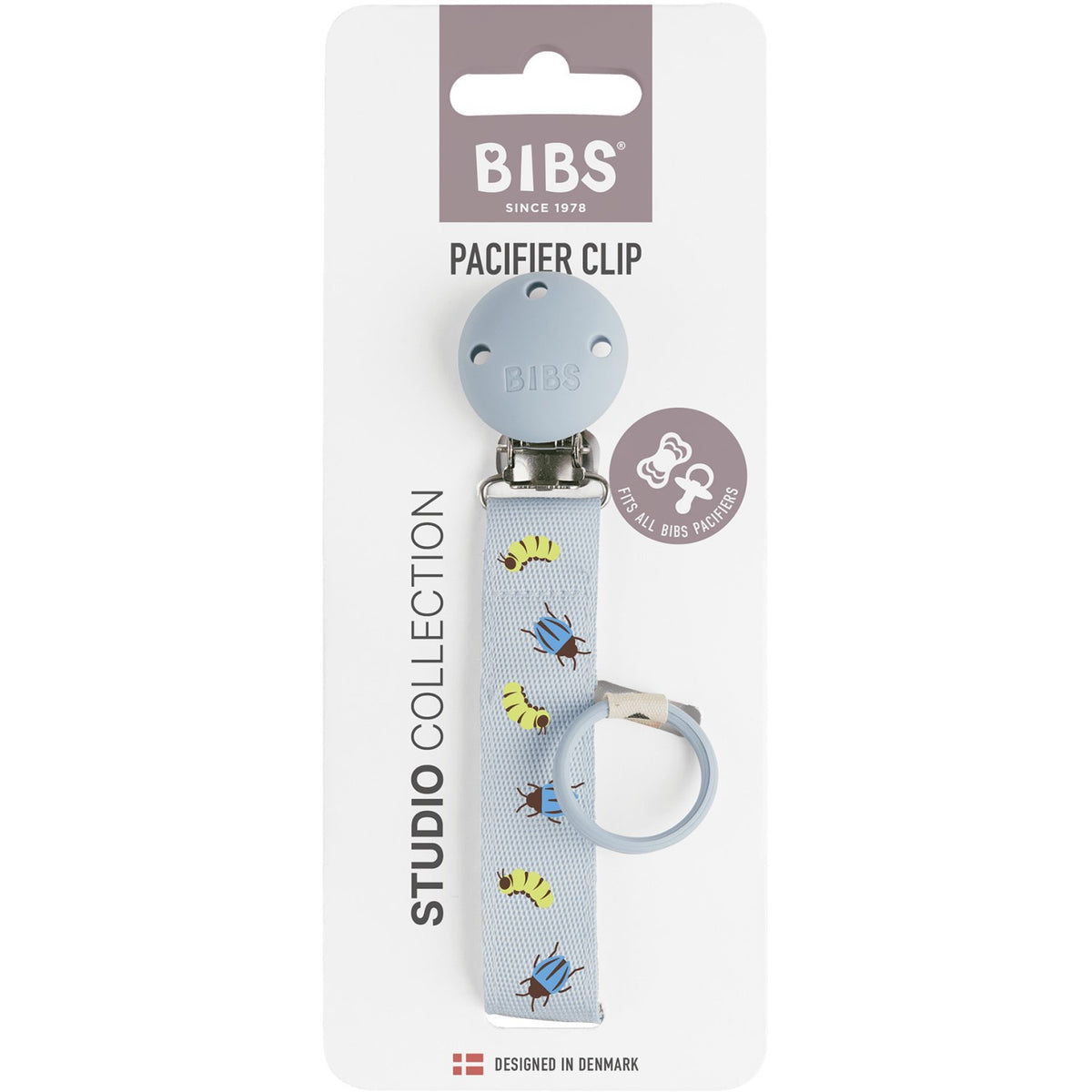 Bibs Dusty Blue Studio Sut Clip Ribbon Caterpillar Beetle Mix