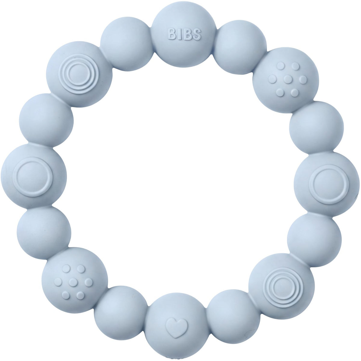 Bibs Baby Blue Teething Ring Beaded