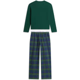 Tommy Hilfiger Orn Green / Buffalo Check Evergreen-Brown Long Pj Sæt
