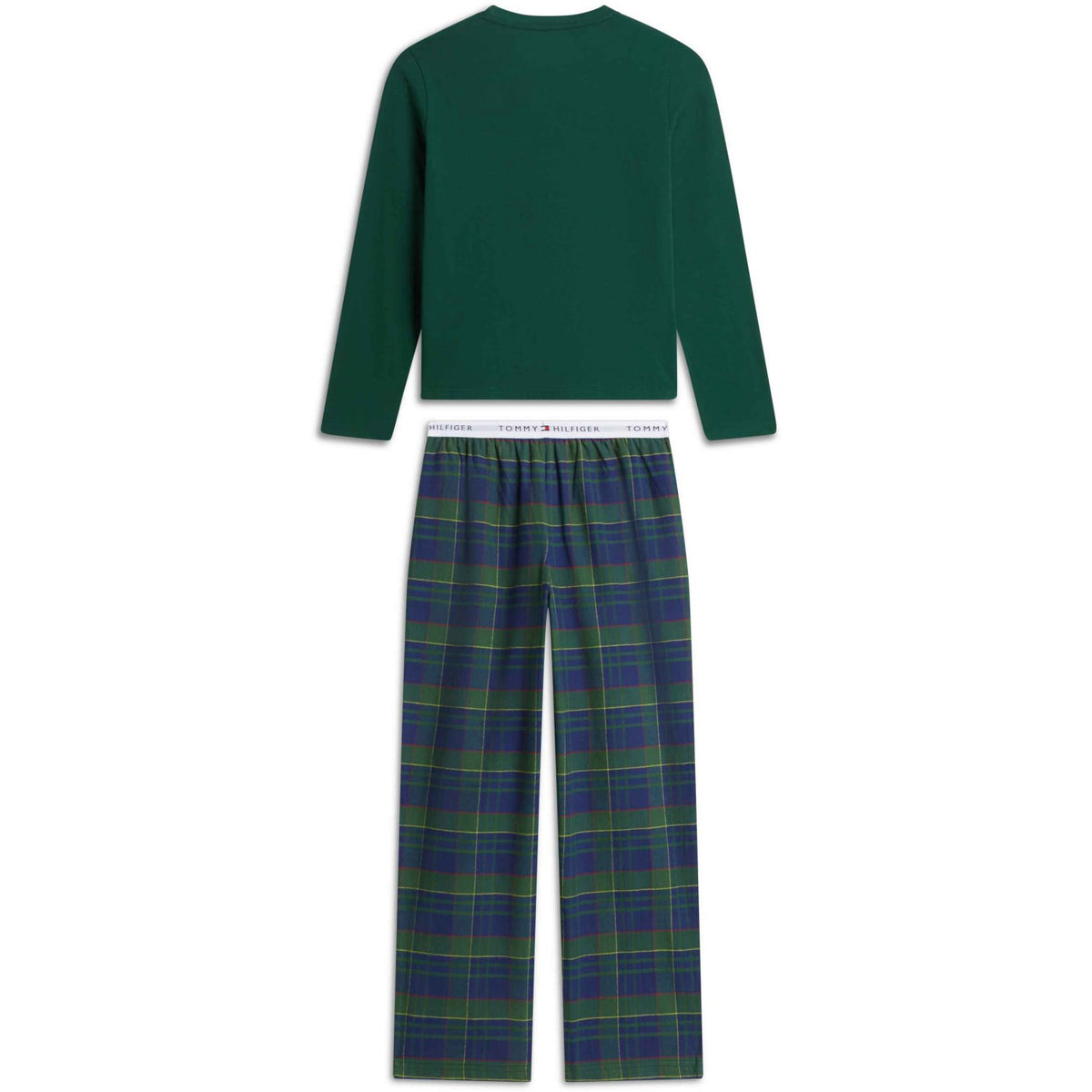 Tommy Hilfiger Orn Green / Buffalo Check Evergreen-Brown Long Pj Sæt
