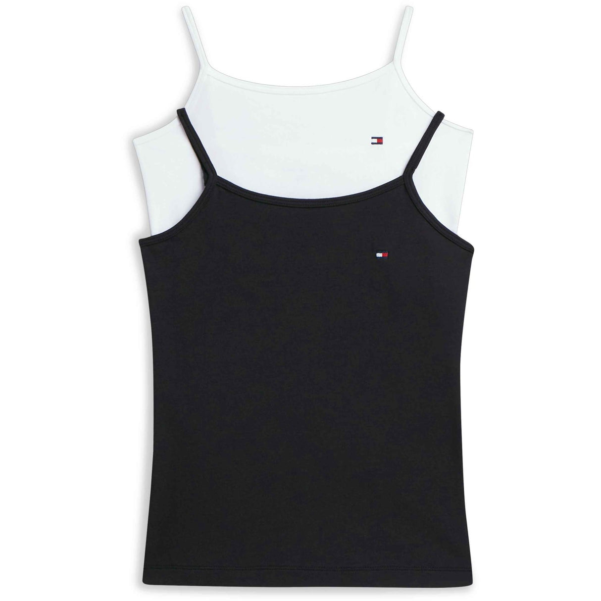 Tommy Hilfiger White / Black-Orange 2-Pak Bomuld Cami Top