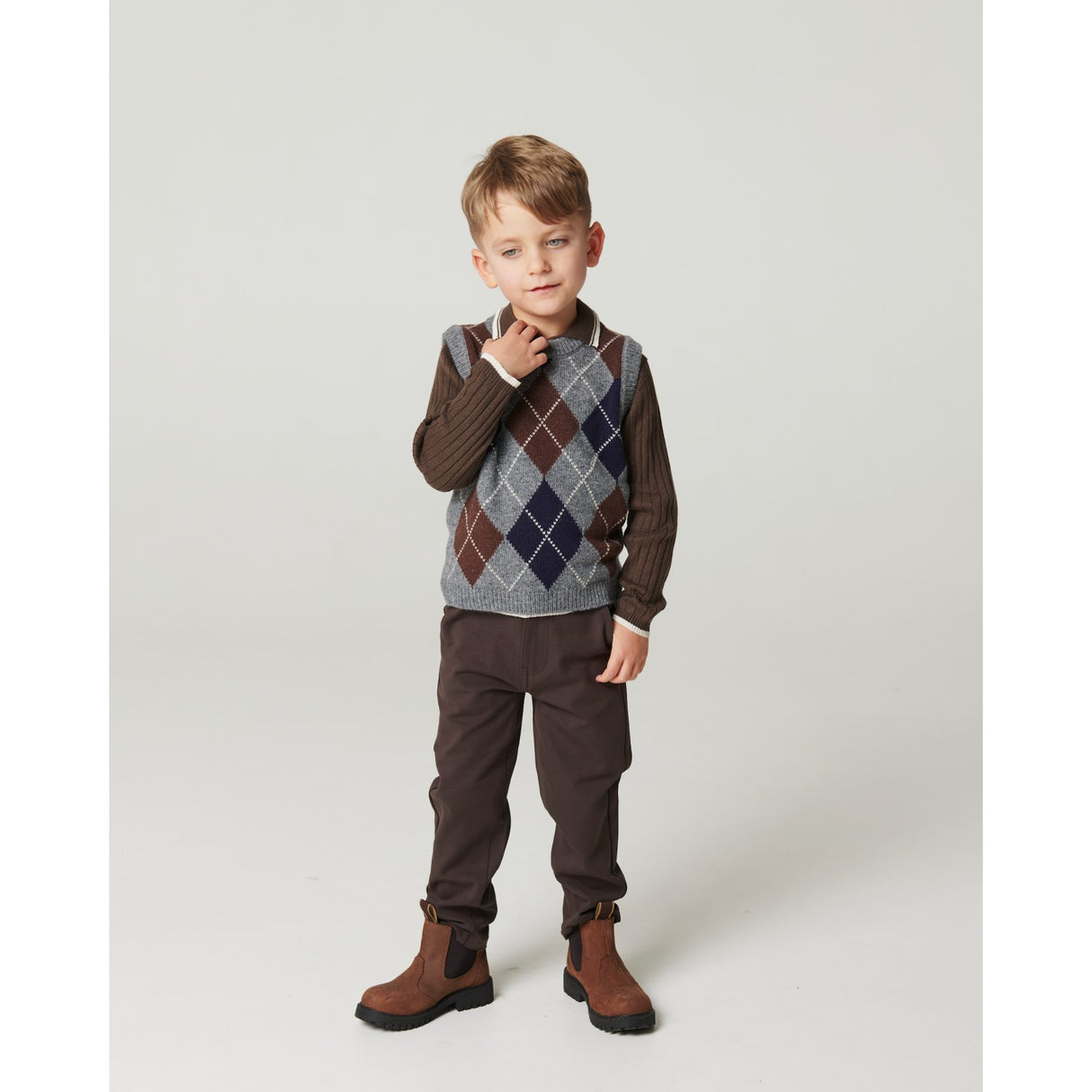 COPENHAGEN COLORS Dk. Brown Super Stretchy Chinos