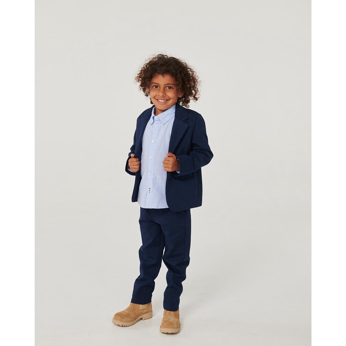 COPENHAGEN COLORS Navy Super Stretchy Classic Blazer