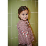 COPENHAGEN COLORS Winter Rose Check Comb. Checkered Quiltet Jakke M/ Embroidery