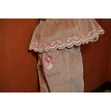 COPENHAGEN COLORS Beige Corduroy Bluse M/ Emb.