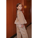 COPENHAGEN COLORS Beige Corduroy Bluse M/ Emb.