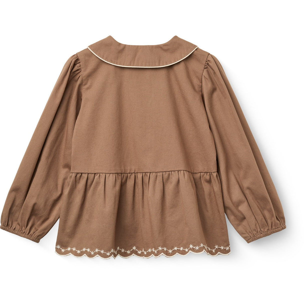 COPENHAGEN COLORS Walnut Twill Bluse M/ Embroidery