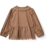 COPENHAGEN COLORS Walnut Twill Bluse M/ Embroidery