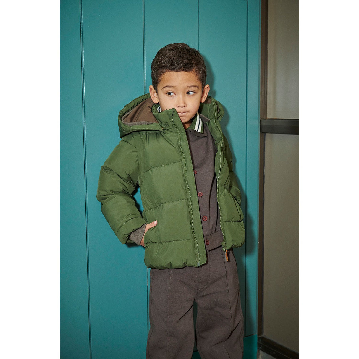 COPENHAGEN COLORS Dk. Green 2 I 1 Puffer Jakke M/ Removable Ærmer