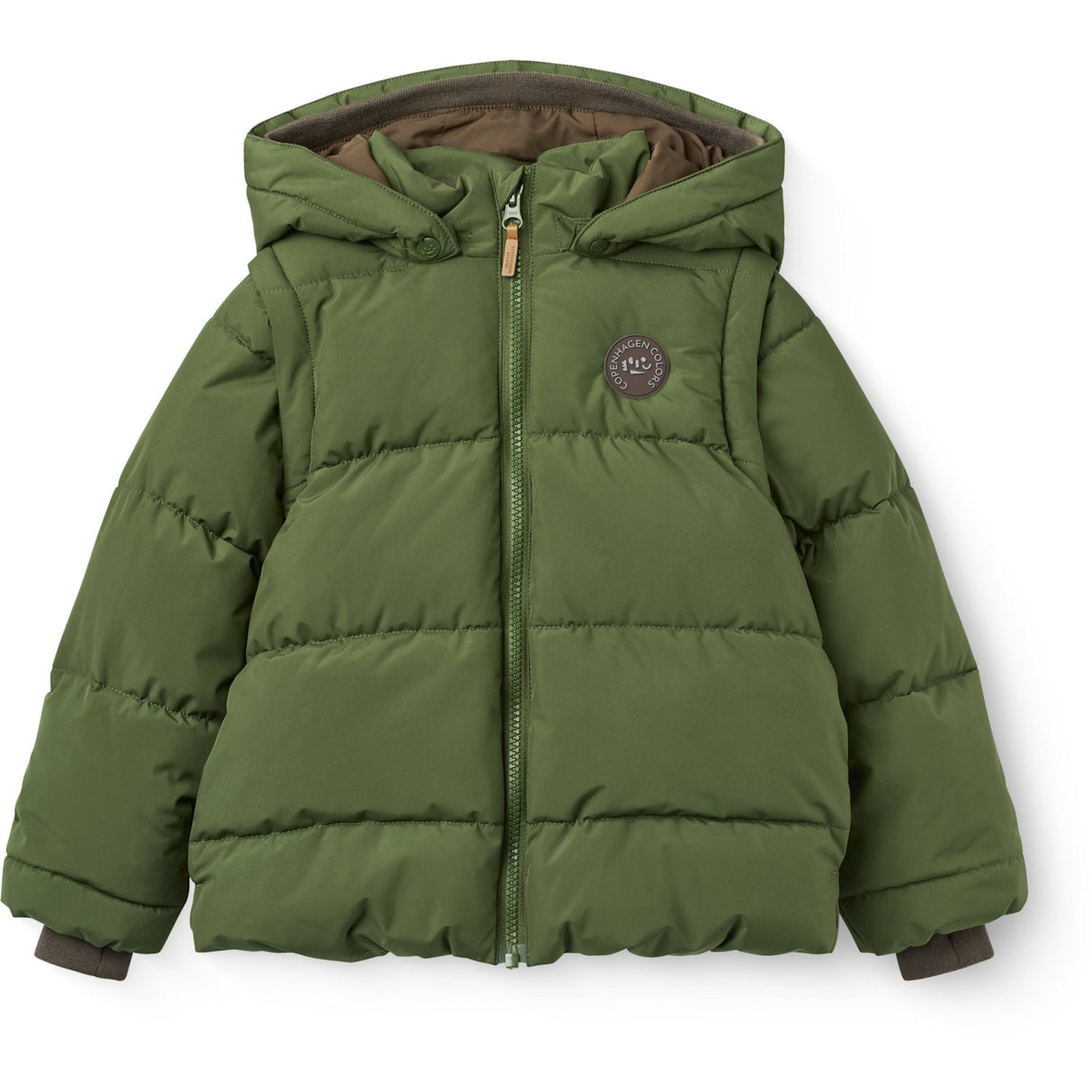 COPENHAGEN COLORS Dk. Green 2 I 1 Puffer Jakke M/ Removable Ærmer