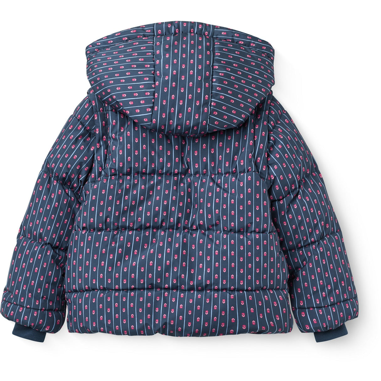 COPENHAGEN COLORS Navy Flower Aop 2 I 1 Puffer Jakke M/ Removable Ærmer