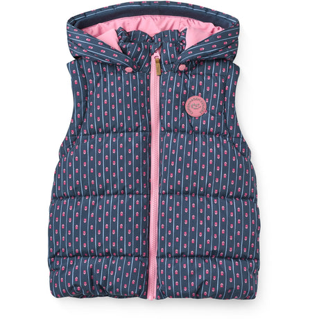 COPENHAGEN COLORS Navy Flower Aop 2 I 1 Puffer Jakke M/ Removable Ærmer