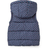 COPENHAGEN COLORS Navy Flower Aop 2 I 1 Puffer Jakke M/ Removable Ærmer