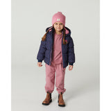 COPENHAGEN COLORS Navy Flower Aop 2 I 1 Puffer Jakke M/ Removable Ærmer