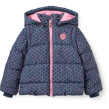 COPENHAGEN COLORS Navy Flower Aop 2 I 1 Puffer Jakke M/ Removable Ærmer