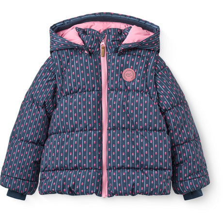 COPENHAGEN COLORS Navy Flower Aop 2 I 1 Puffer Jakke M/ Removable Ærmer