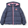 COPENHAGEN COLORS Navy Flower Aop 2 I 1 Puffer Jakke M/ Removable Ærmer
