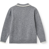 COPENHAGEN COLORS Grey Melange Comb. Cashmere Bluse M/ Krave & Tæppe Stitch