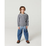 COPENHAGEN COLORS Grey Melange Comb. Cashmere Bluse M/ Krave & Tæppe Stitch