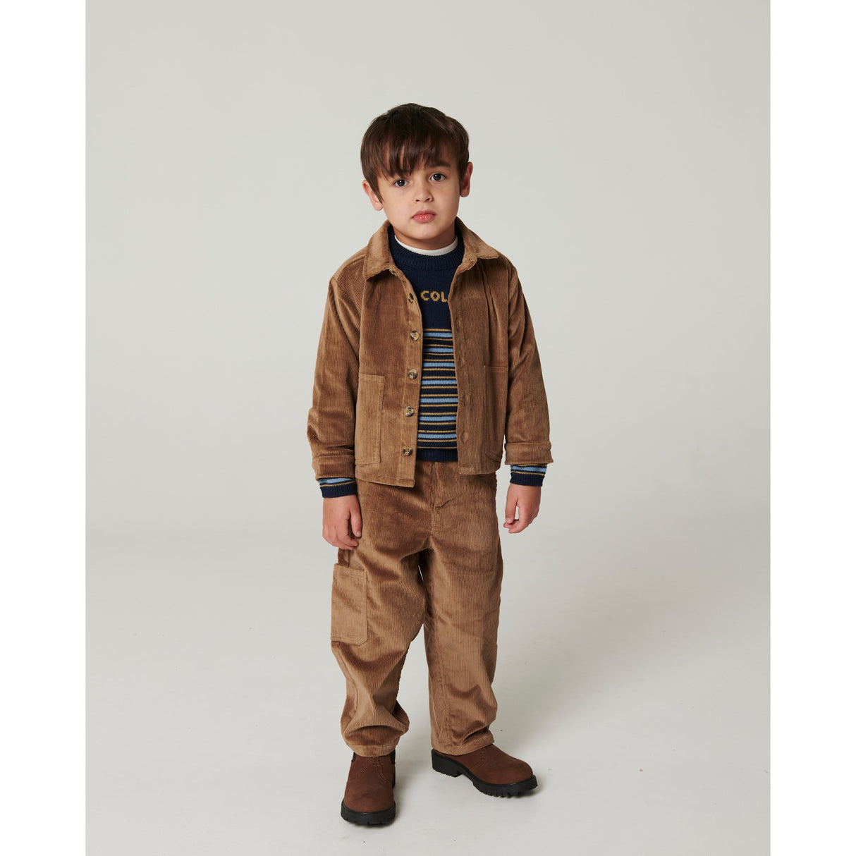COPENHAGEN COLORS Brown Corduroy Cargo Bukser