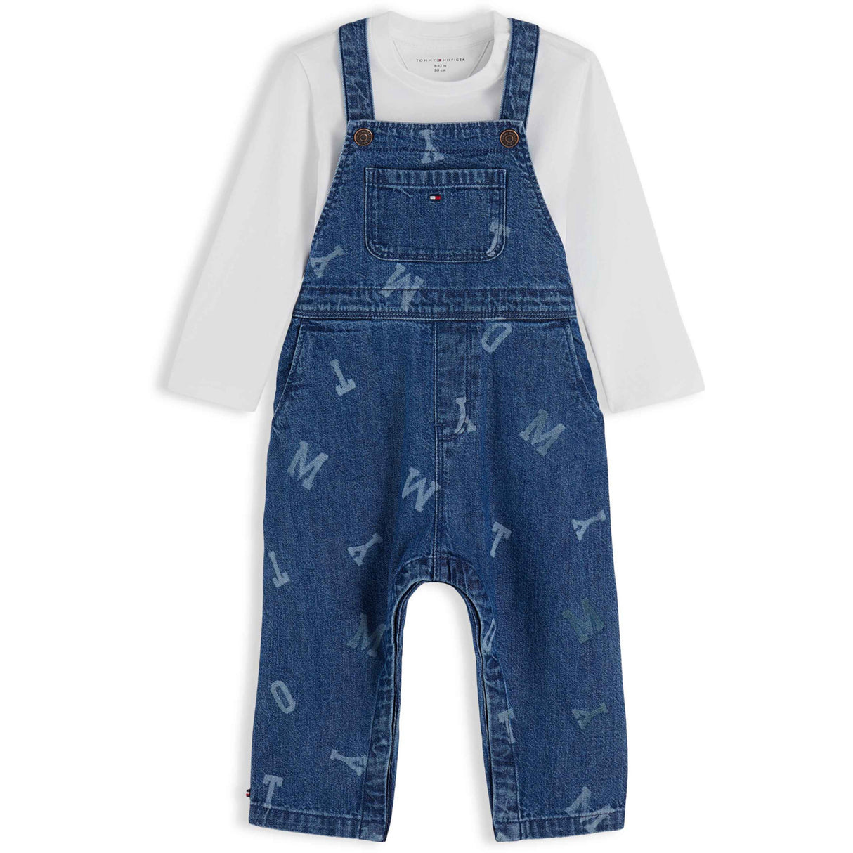 Tommy Hilfiger Denim Medium 01-Blue Denim Dungaree Sæt