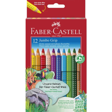 Faber Castell Jumbo Grip 12 Trekants Farveblyanter
