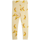 Mini Rodini Yellow Rabbits AOP Leggings