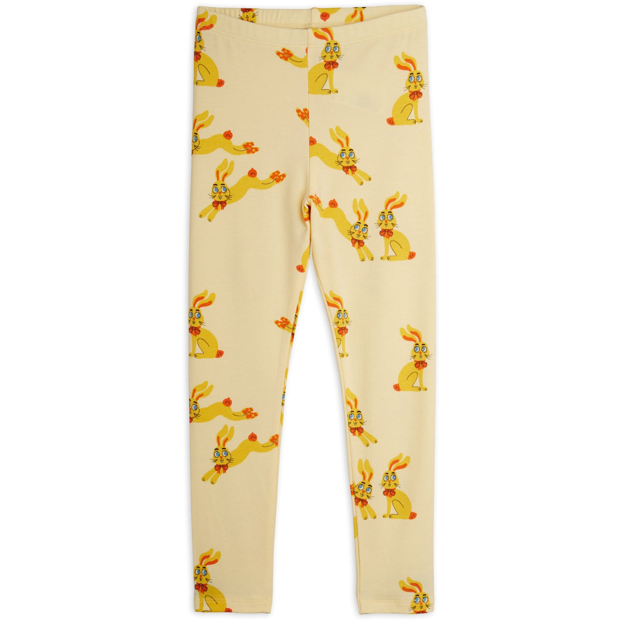 Mini Rodini Yellow Rabbits AOP Leggings